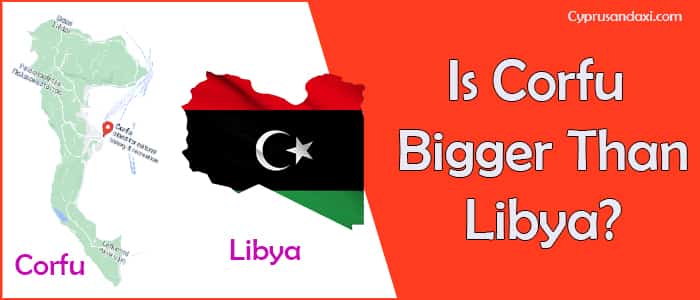 Is Corfu bigger than Libya