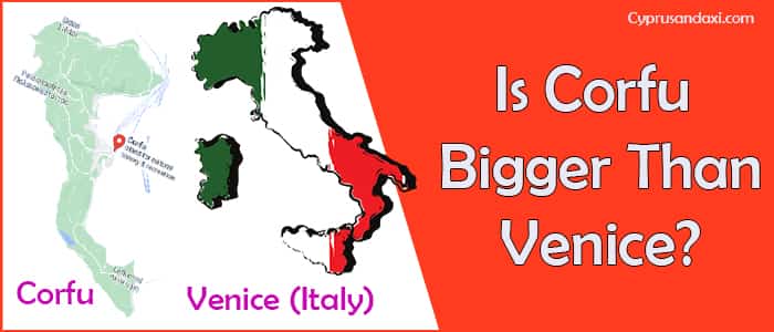 Is Corfu bigger than Venice
