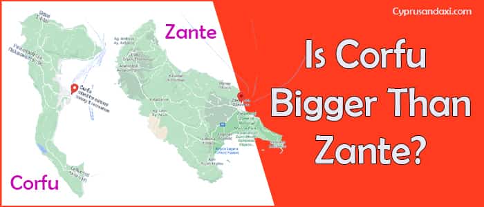 Is Corfu bigger than Zante