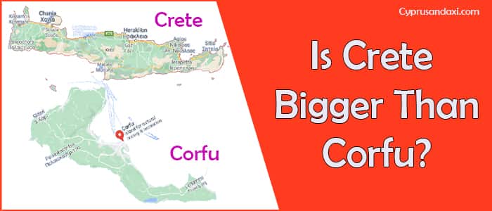 Is Crete bigger than Corfu