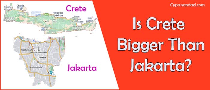 Is Crete bigger than Jakarta