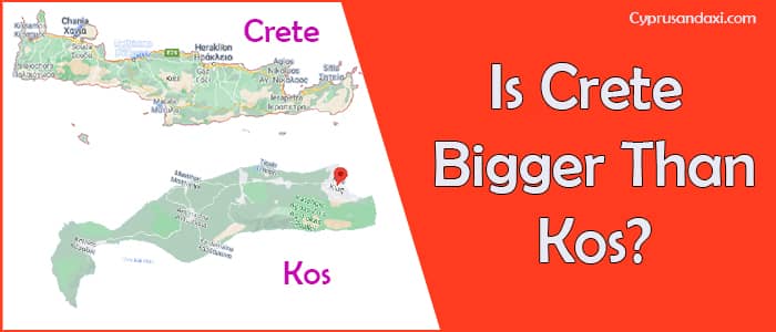 Is Crete bigger than Kos or Cos Greece Island
