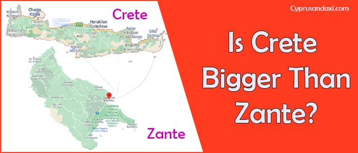 Is Crete bigger than Zante