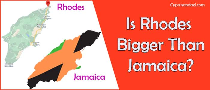 Is Rhodes bigger than Jamaica
