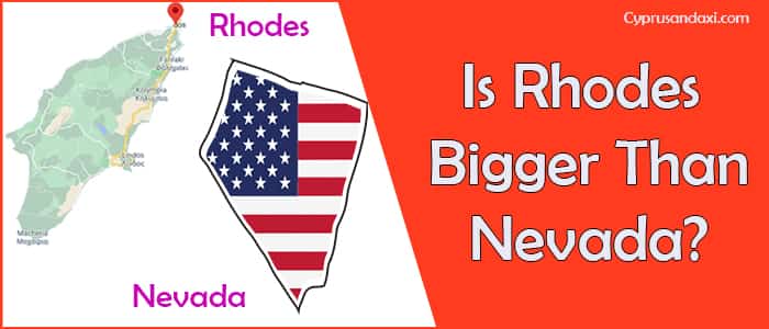 Is Rhodes bigger than Nevada