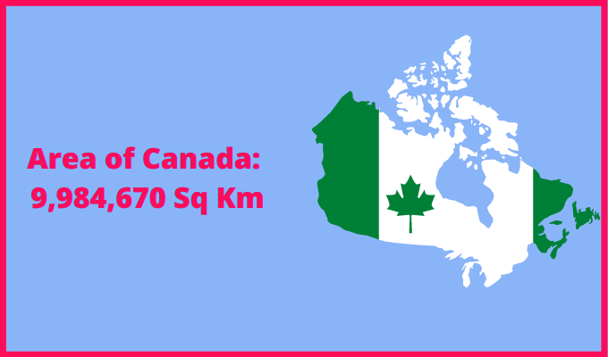 Area of Canada compared to Jamaica