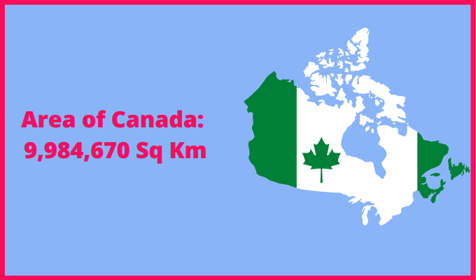 Area of Canada compared to Mexico