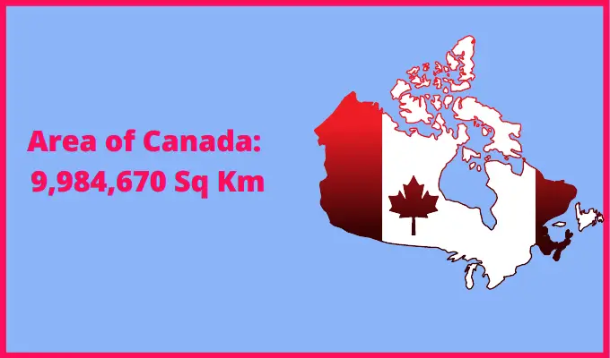 Area of Canada compared to Portugal