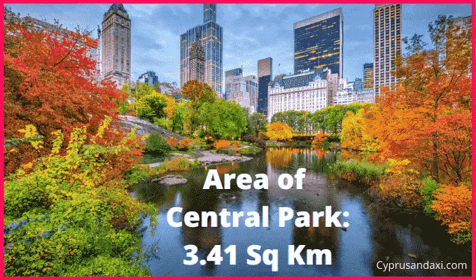 Area of Central Park USA compared to England
