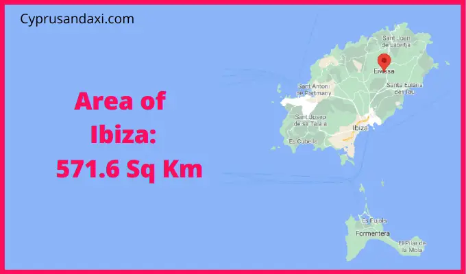 Area of Ibiza compared to Malta
