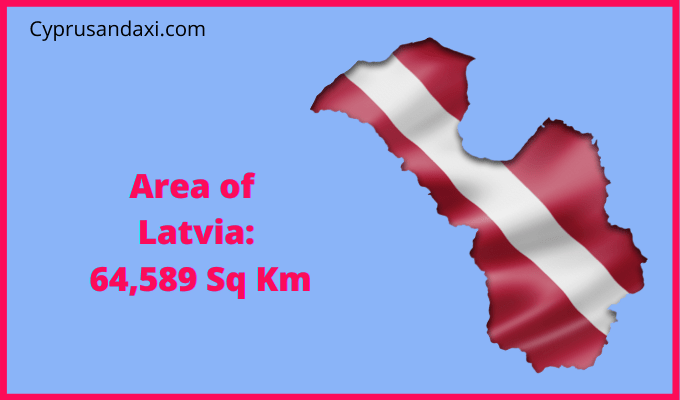 Area of Latvia compared to Canada
