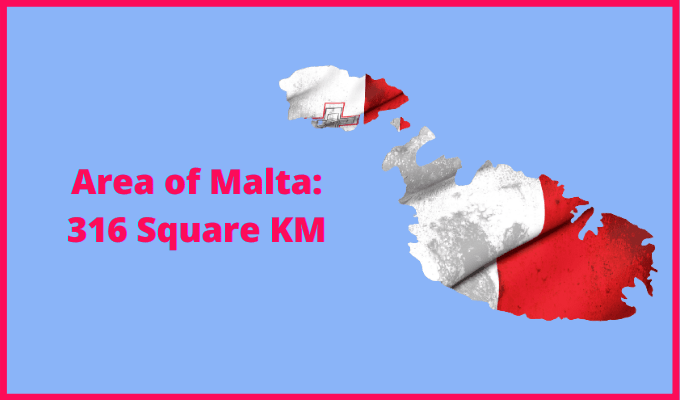 Area of Malta compared to Maldives