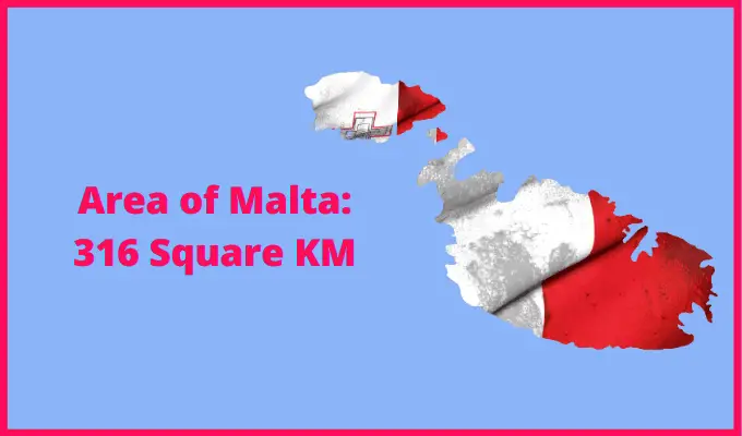 Area of Malta compared to Mexico
