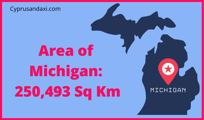 Area of Michigan compared to Canada