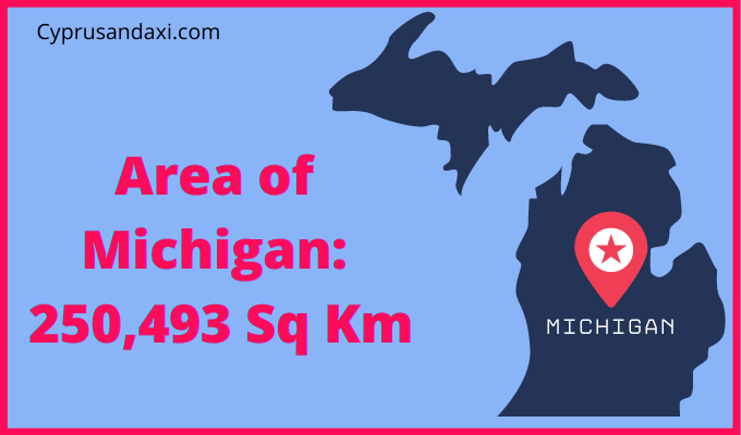 Area of Michigan compared to Scotland