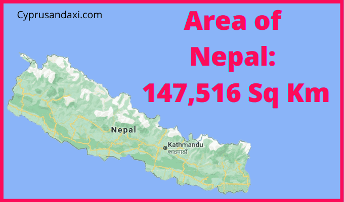 Area of Nepal compared to Australia