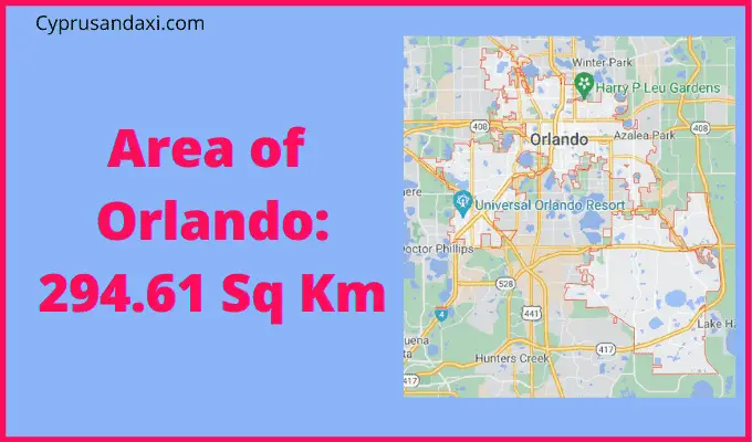 Area of Orlando compared to England
