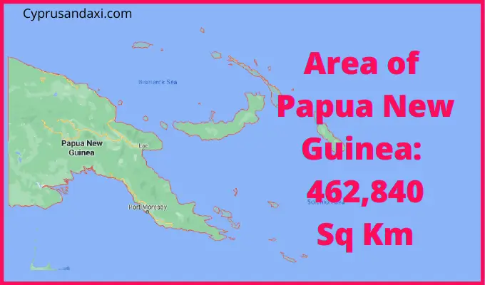 Area of Papua New Guinea compared to Australia