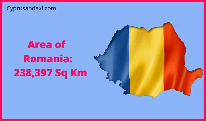 Area of Romania compared to Northern Ireland