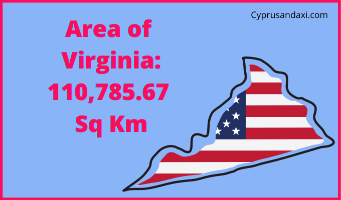 Area of Virginia compared to Northern Ireland