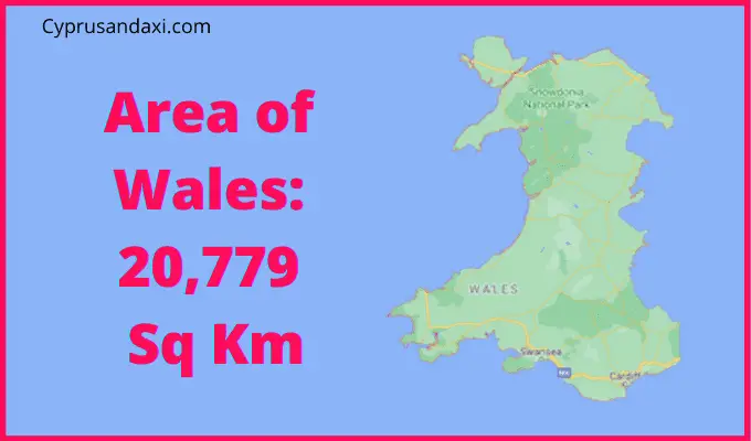 Area of Wales compared to Taiwan