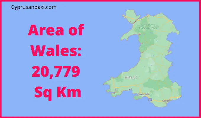 Area of Wales compared to Yellowstone Park