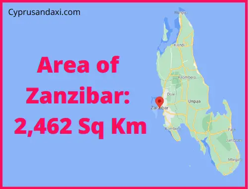 Area of Zanzibar compared to Malta