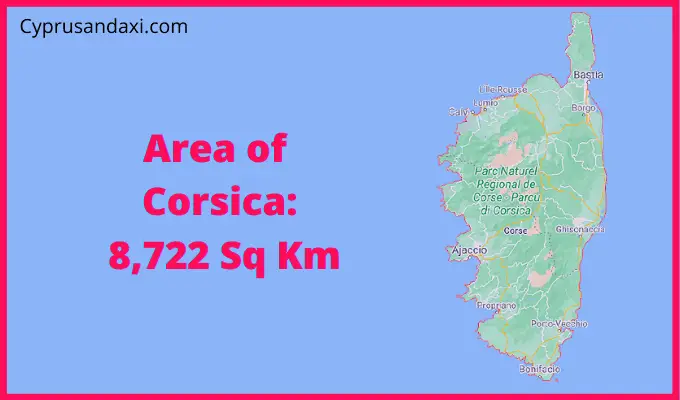 Area of Corsica compared to Los Angeles