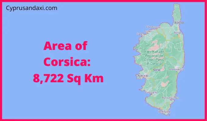 Area of Corsica compared to Northern Ireland