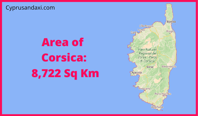 Area of Corsica compared to Venezuela