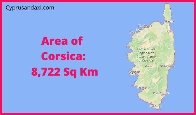 Area of Corsica compared to Yemen