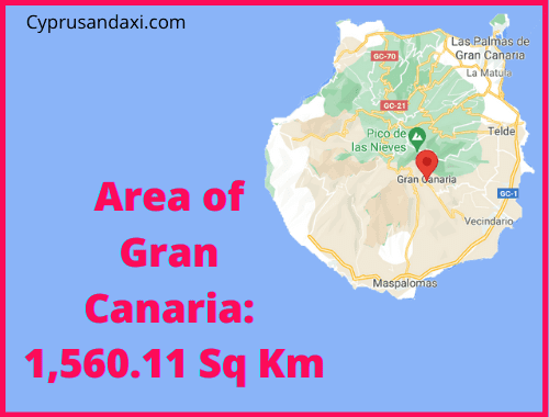 Area of Gran Canaria compared to Majorca