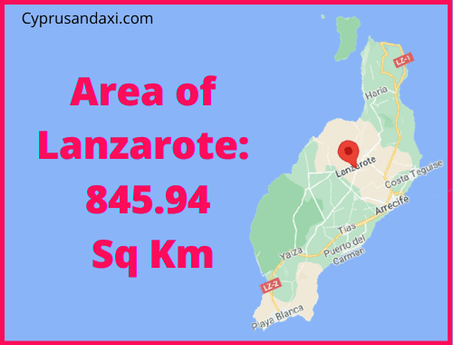 Area of Lanzarote compared to Majorca
