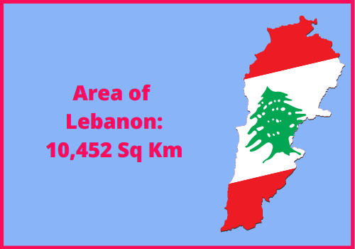 Area of Lebanon compared to Spain