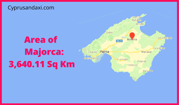Area of Majorca compared to Costa Rica