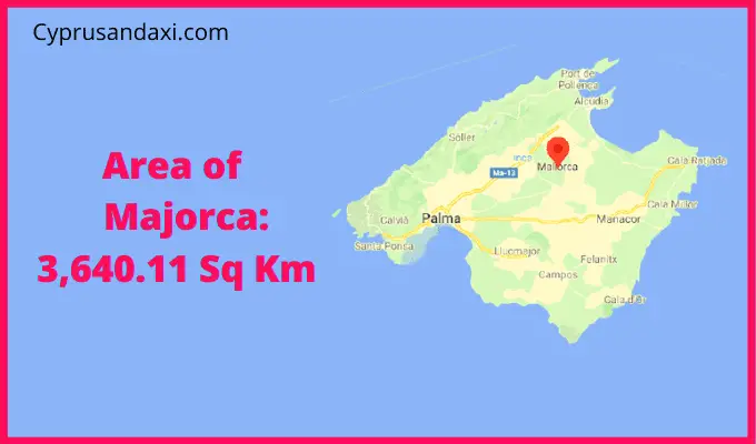 Area of Majorca compared to England