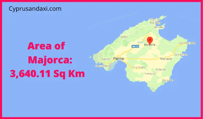 Area of Majorca compared to Gran Canaria
