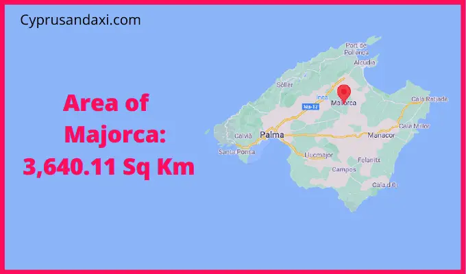 Area of Majorca compared to Italy