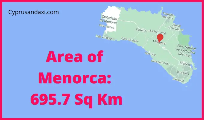 Area of Menorca compared to Majorca