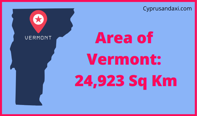 Area of Vermont compared to France