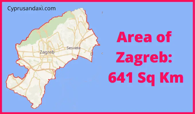 Area of Zagreb compared to Corsica