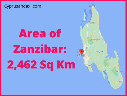 Area of Zanzibar compared to Corsica