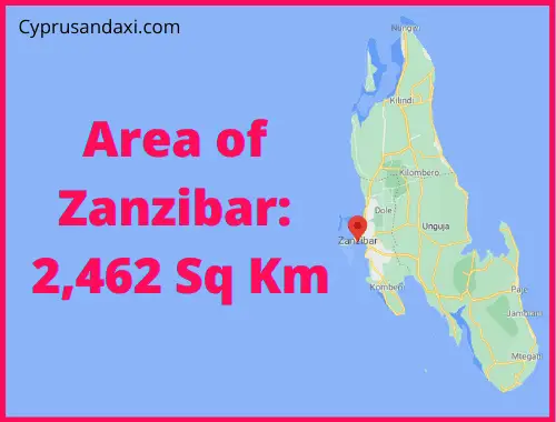Area of Zanzibar compared to Majorca