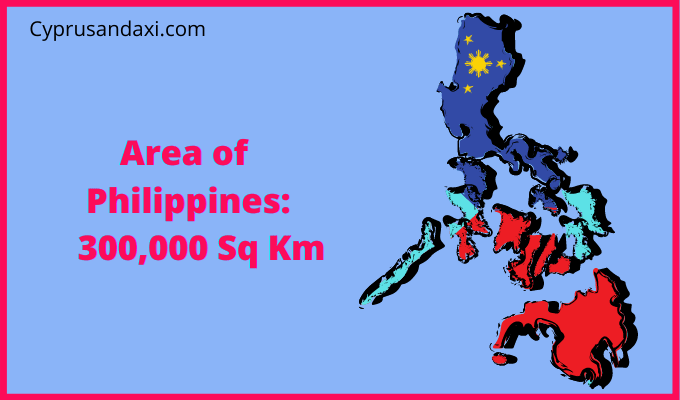 Area of the Philippines compared to Corsica