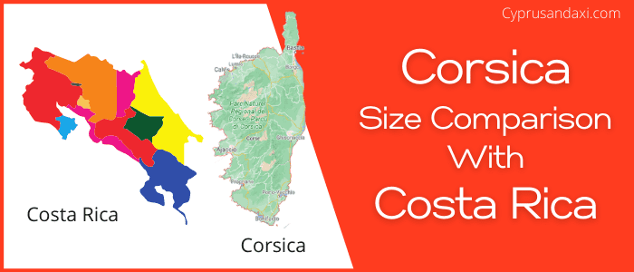 Is Corsica bigger than Costa Rica