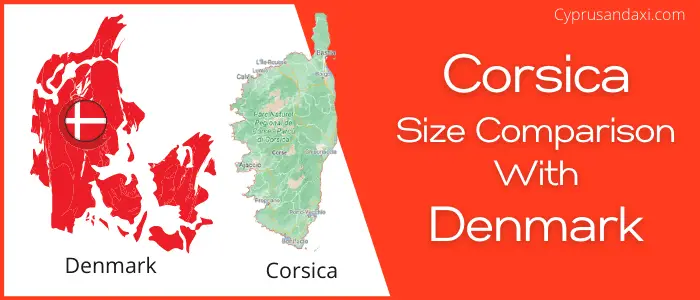 Is Corsica bigger than Denmark