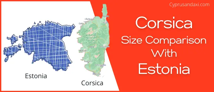 Is Corsica bigger than Estonia