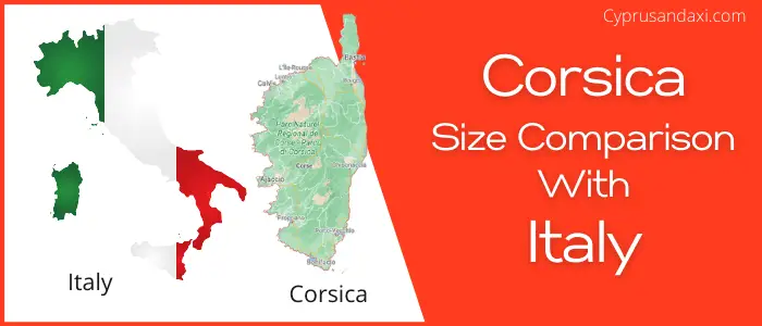 Is Corsica bigger than Italy