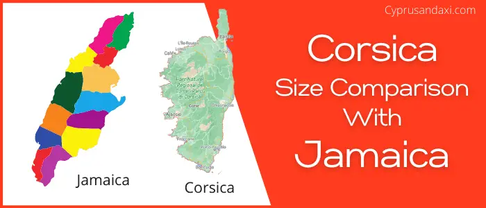 Is Corsica bigger than Jamaica