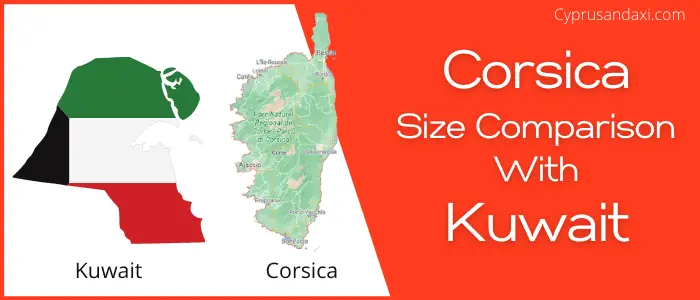 Is Corsica bigger than Kuwait